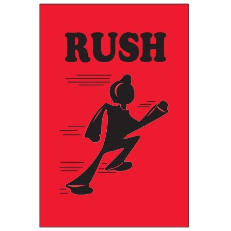 Bsc Preferred 1 1/4 x 2'' - ''Rush'' Fluorescent Red Labels BUY00016267